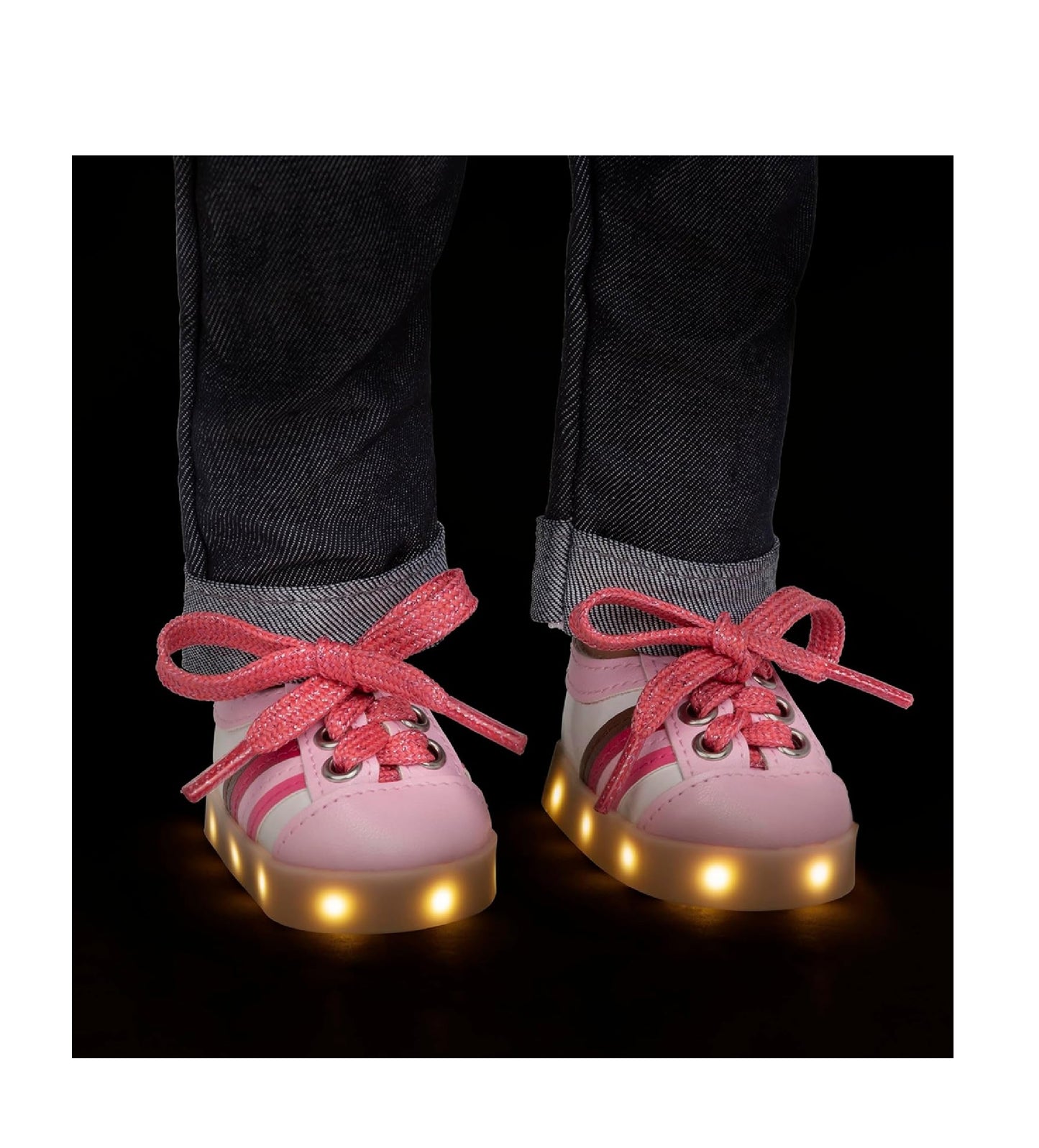 Zapatillas con luces rosado y blanco