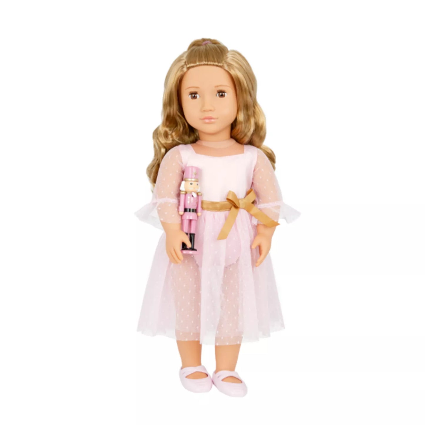 Muñeca Natasha con vestido rosa y Cascanueces