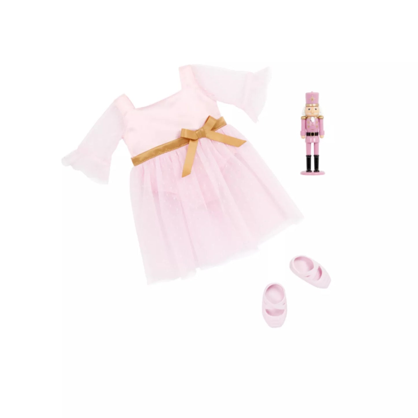 Muñeca Natasha con vestido rosa y Cascanueces