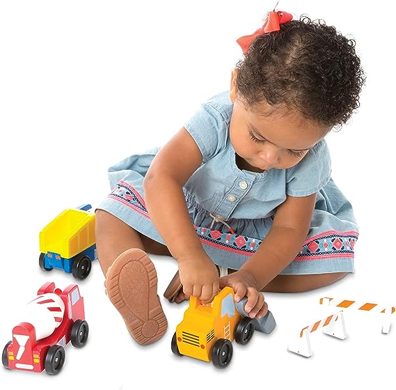 Set de Vehículos de Construcción de Madera – 3 Camiones y Accesorios