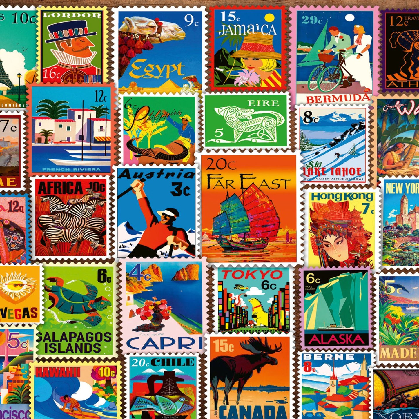 Puzzle 200 Piezas XL Sellos de Viaje