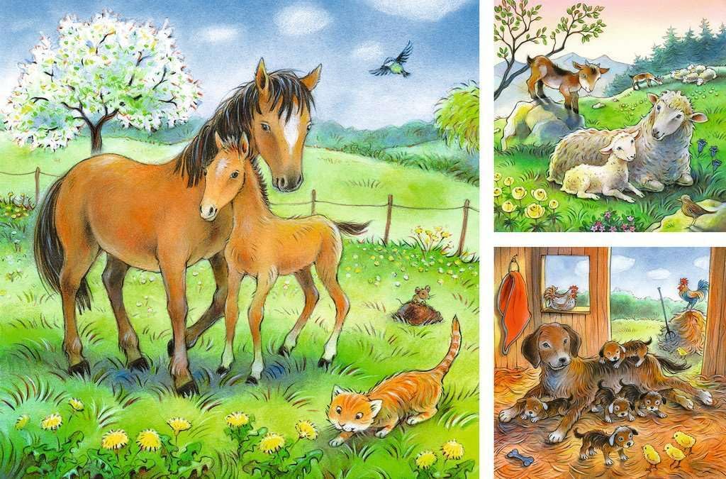 Puzzle Animales cariñosos - 3x49