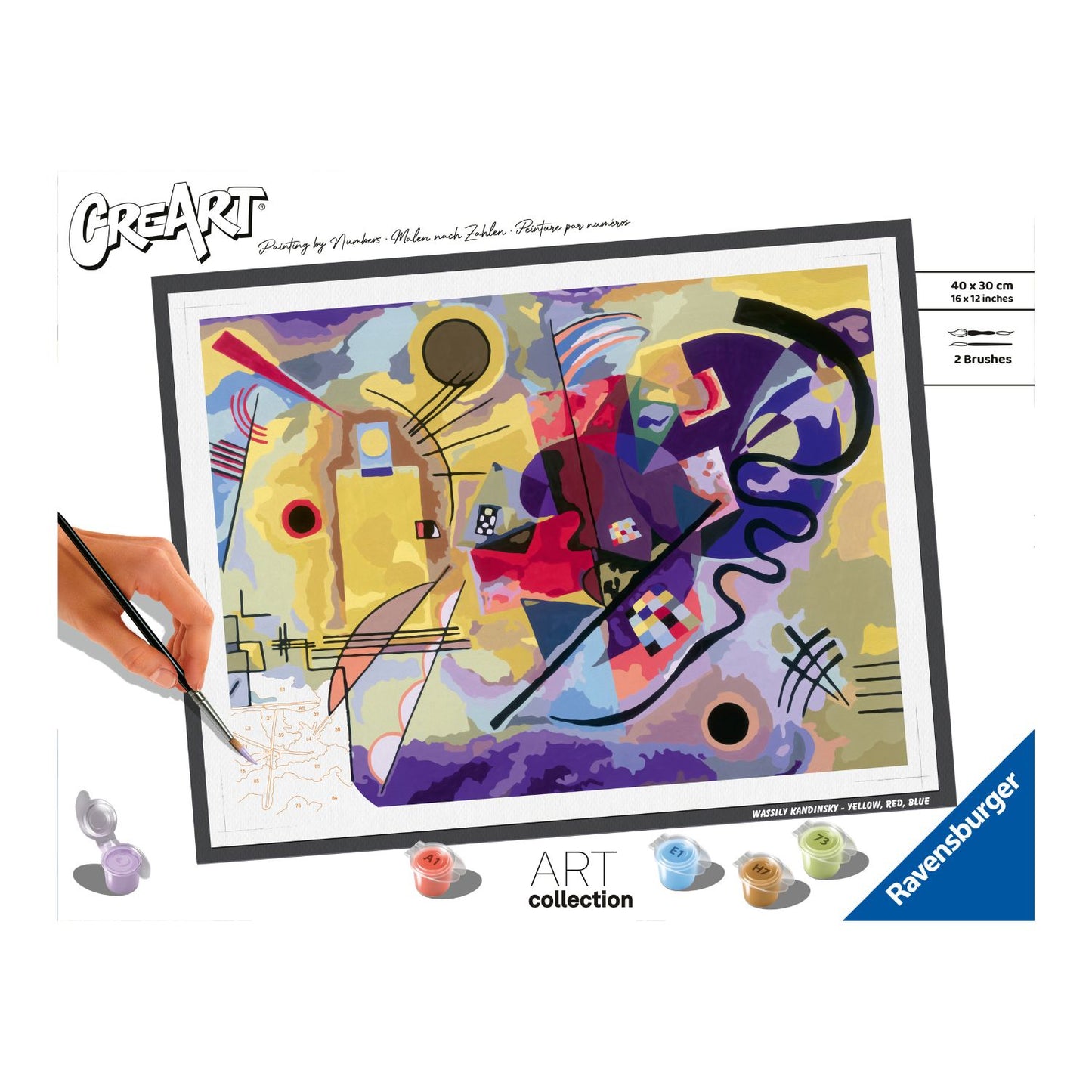 Canvas pinta por número: Wassily Kandinsky - Amarillo, Rojo, Azul