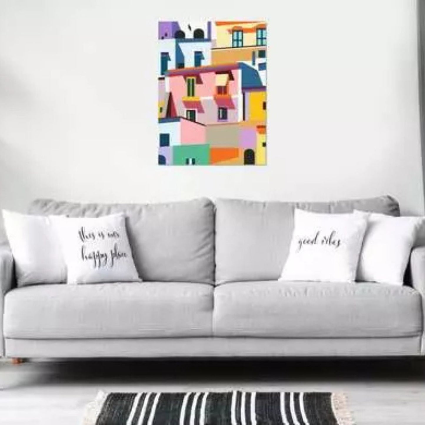 Canvas pinta por número: Fachadas de Colores