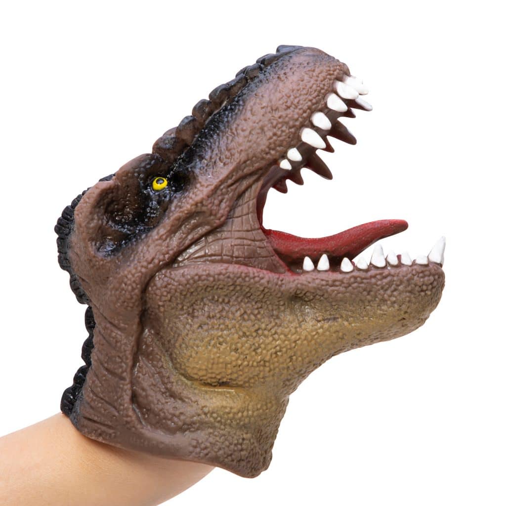 Títere de dinosaurio