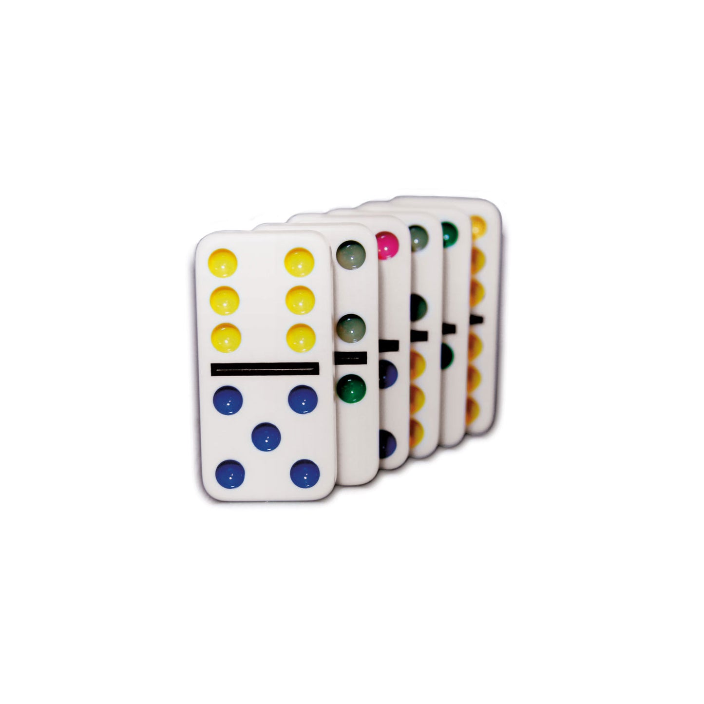 Dominó colores doble 6 caja de metal