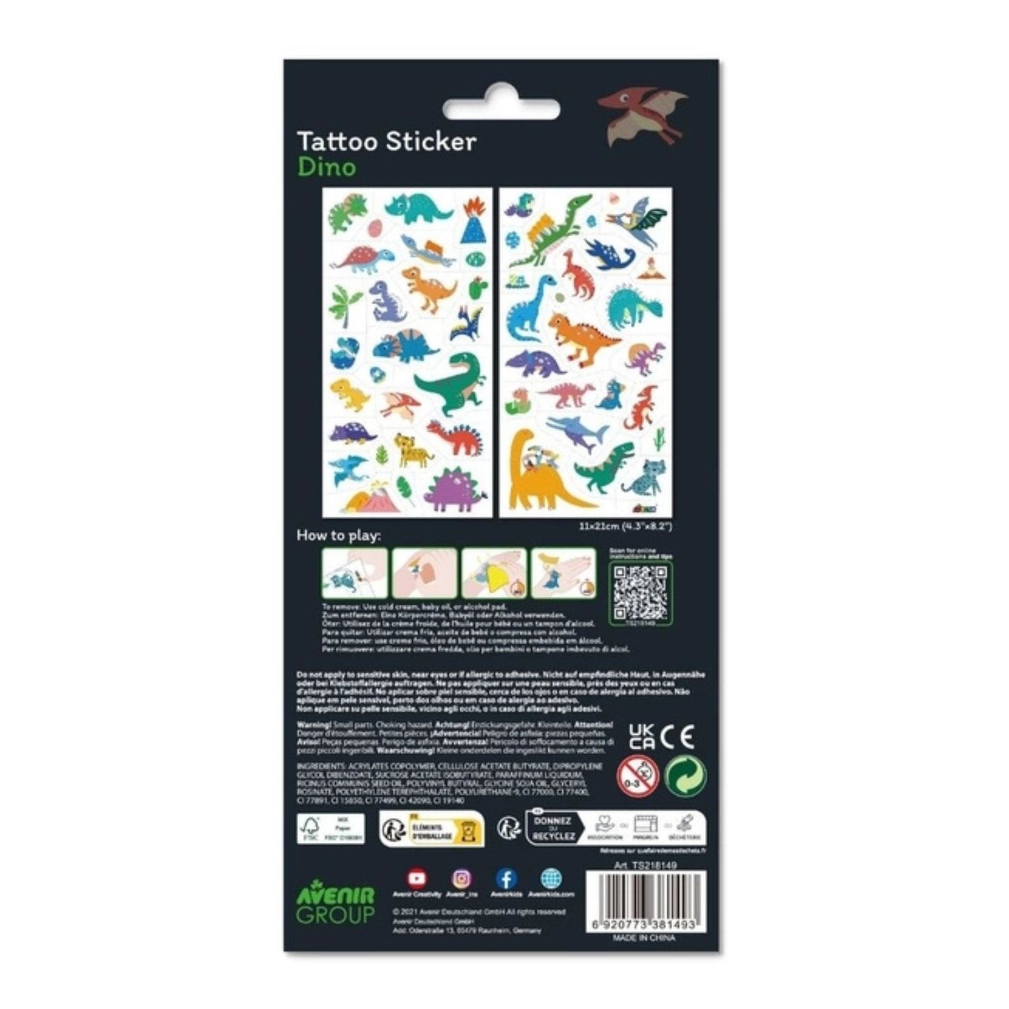 Set de Tatuajes Temporales - Dinosaurios