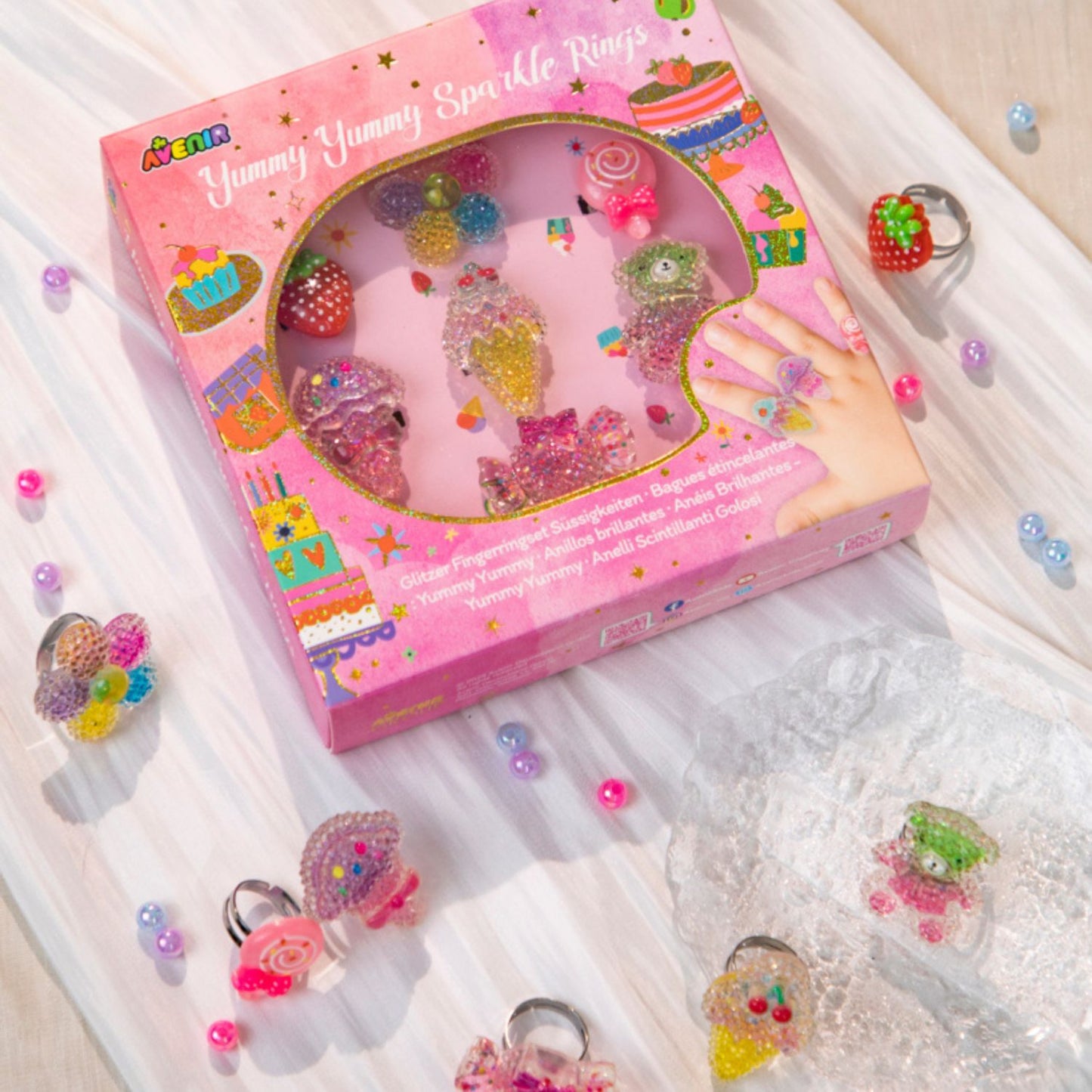 Set de Anillos Brillantes Dulces Delicias
