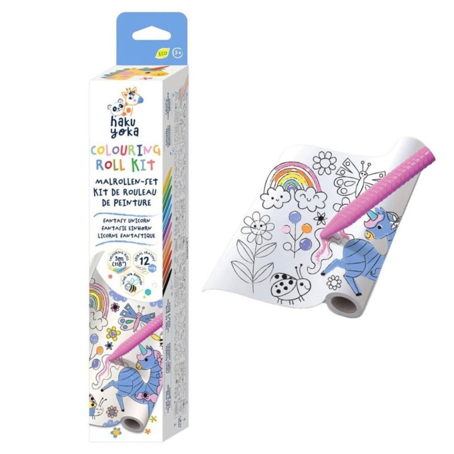 Kit Rollo de Papel y Crayones para Colorear · Unicornio Fantástico