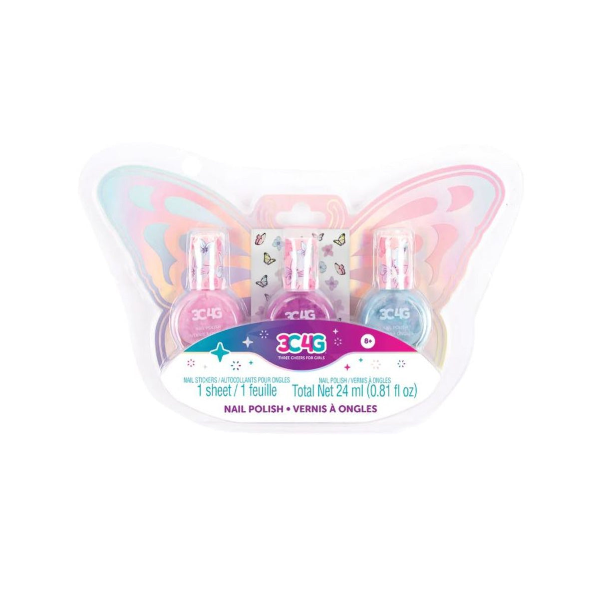 Set de Esmaltes con Diseño de Mariposas 3C4G