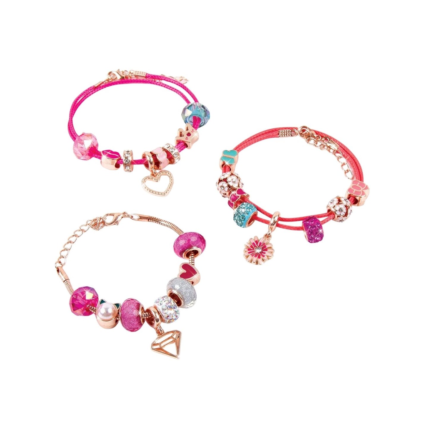 Kit para hacer brazaletes charms Think Pink