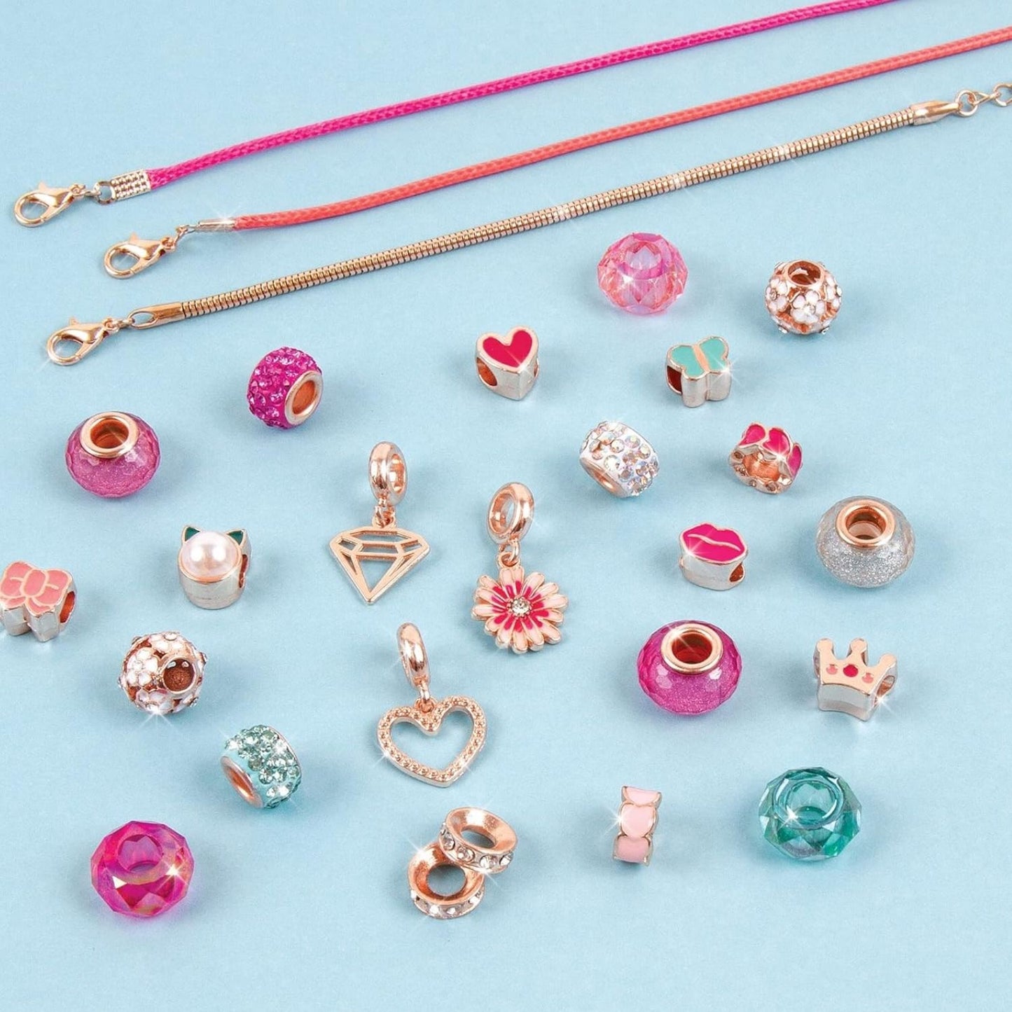 Kit para hacer brazaletes charms Think Pink