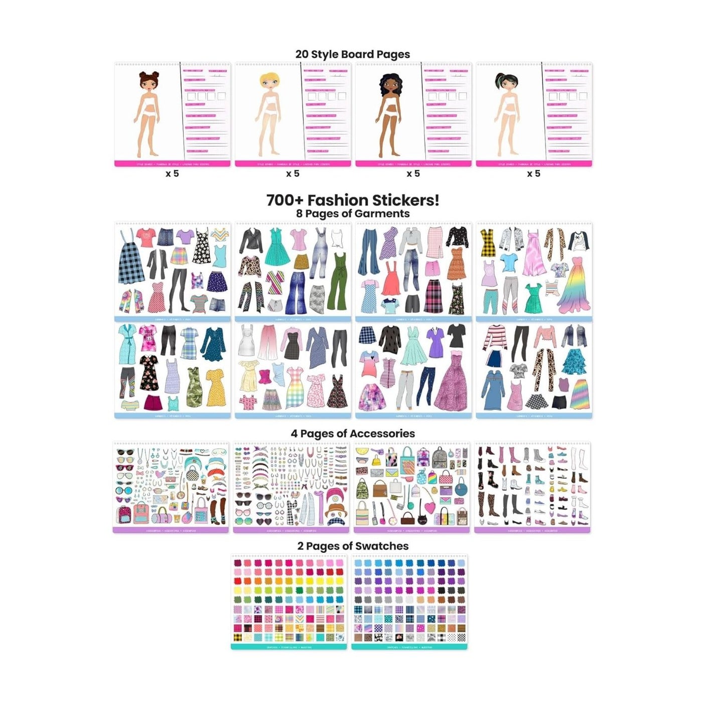 Set de stickers estilista de moda