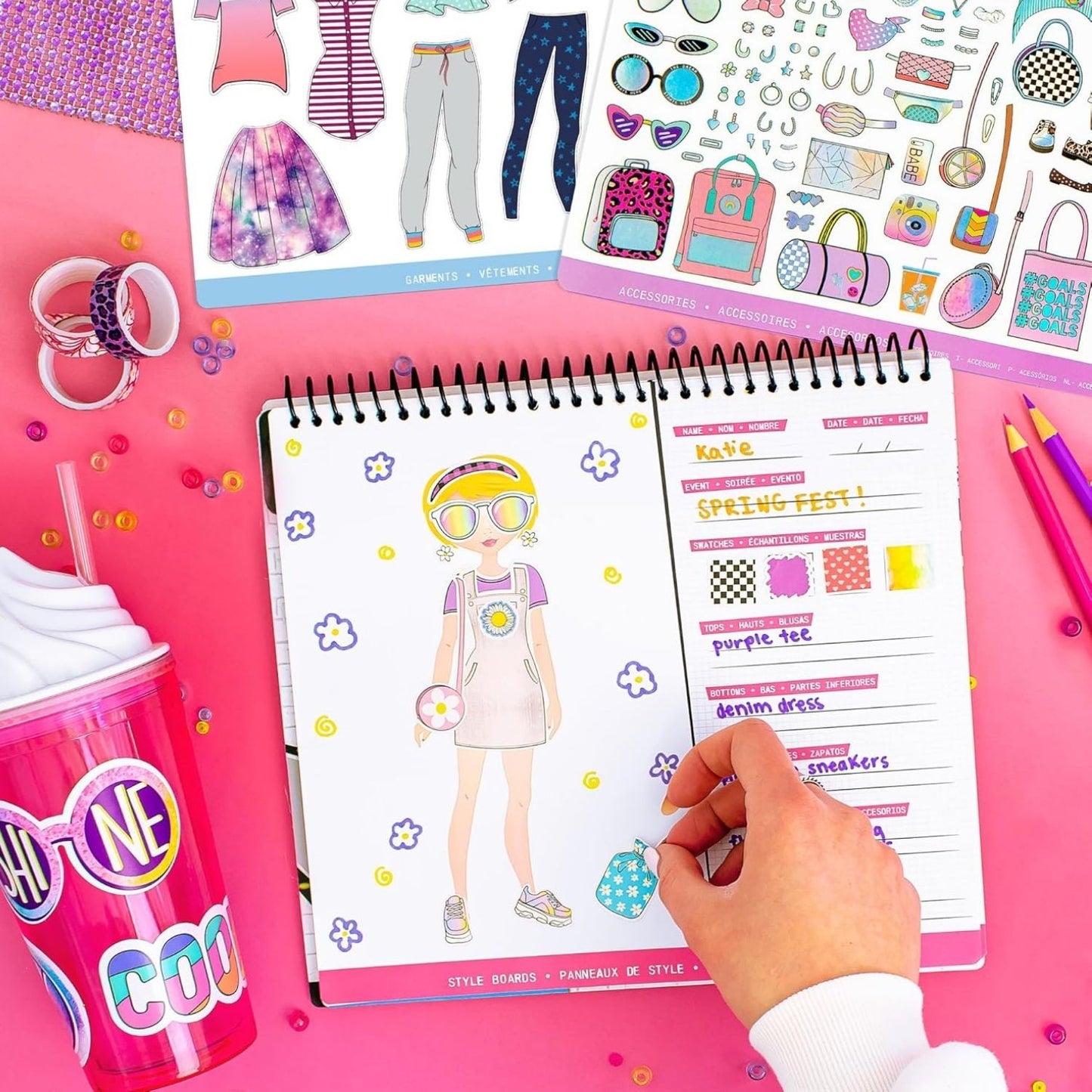 Set de stickers estilista de moda