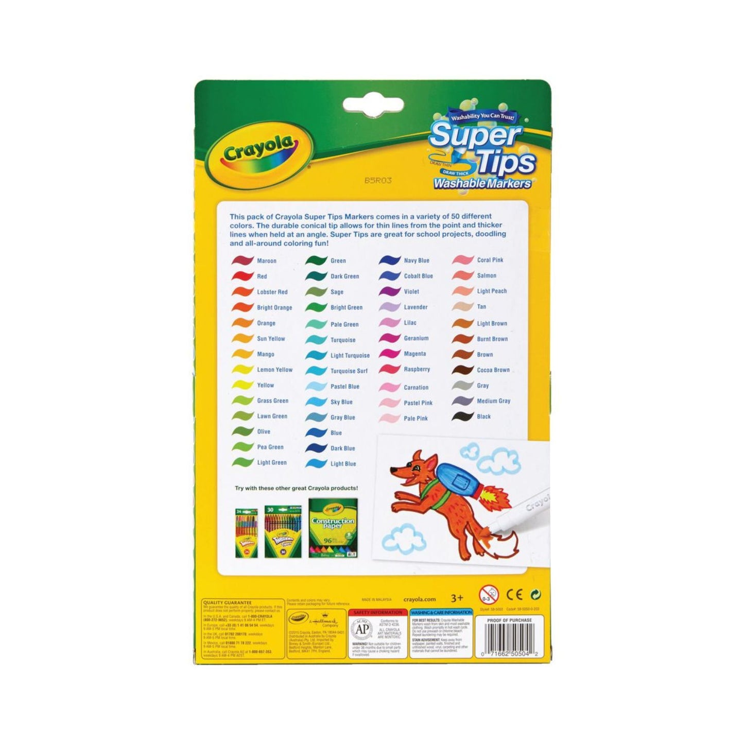 Marcador Super Tips Lavables 50 unidades