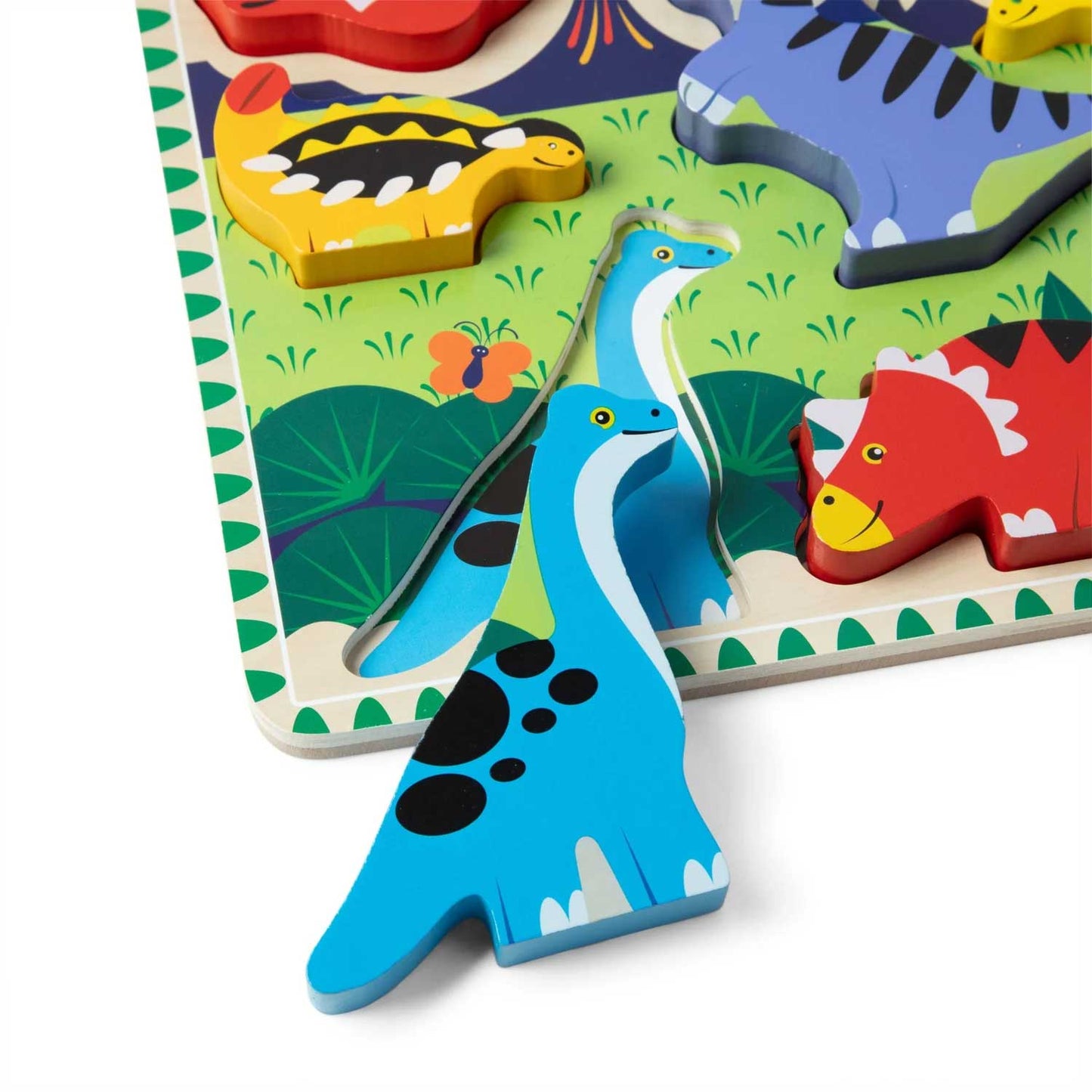 Puzzle Encaje De Madera 3D Chunky - Dinosaurios