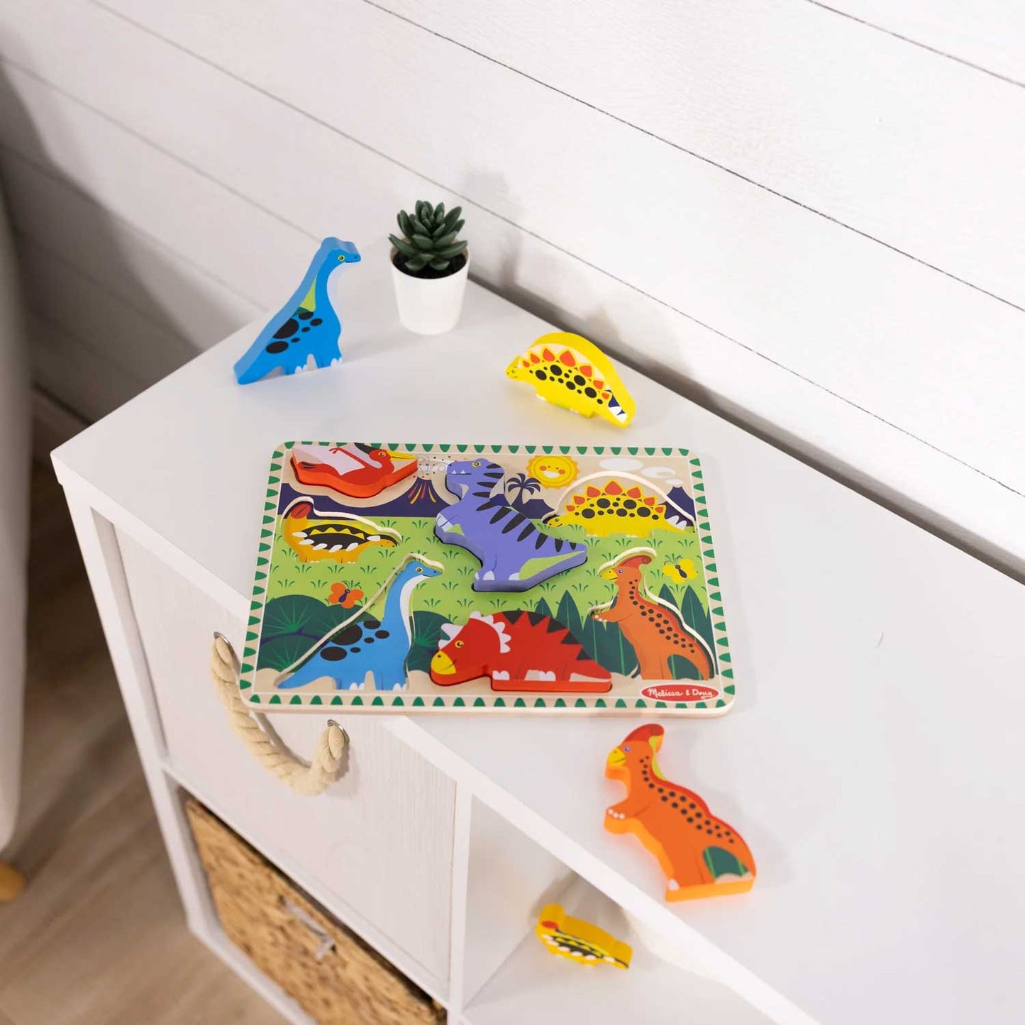 Puzzle Encaje De Madera 3D Chunky - Dinosaurios
