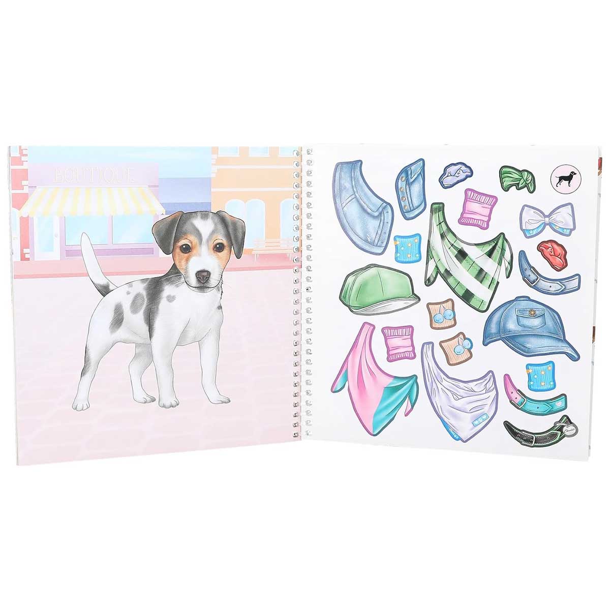 TOP Model Dress me DOGGY - Cuaderno con calcomanías ¡Guau, guau!