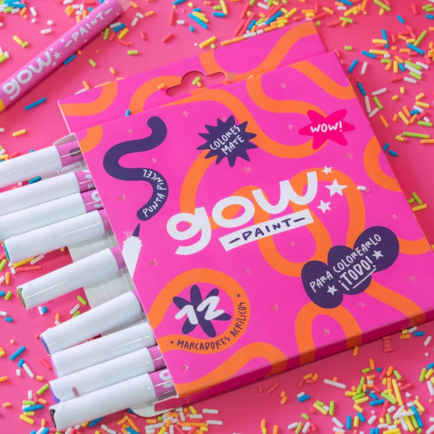 Marcadores Gow Paint - 12 Marcadores punta pincel acrílicos