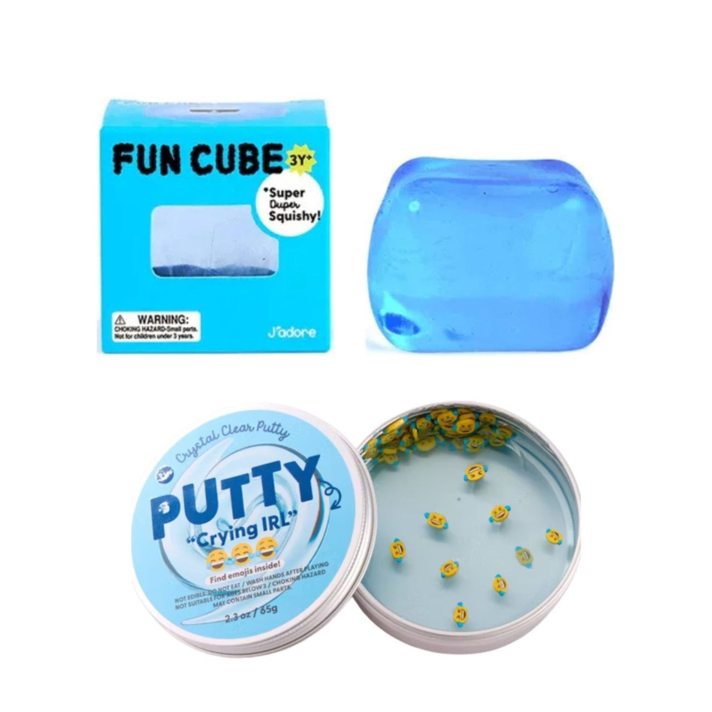 Pack Sensorial Antiestrés J´adore Fun cube + Putty Emoji