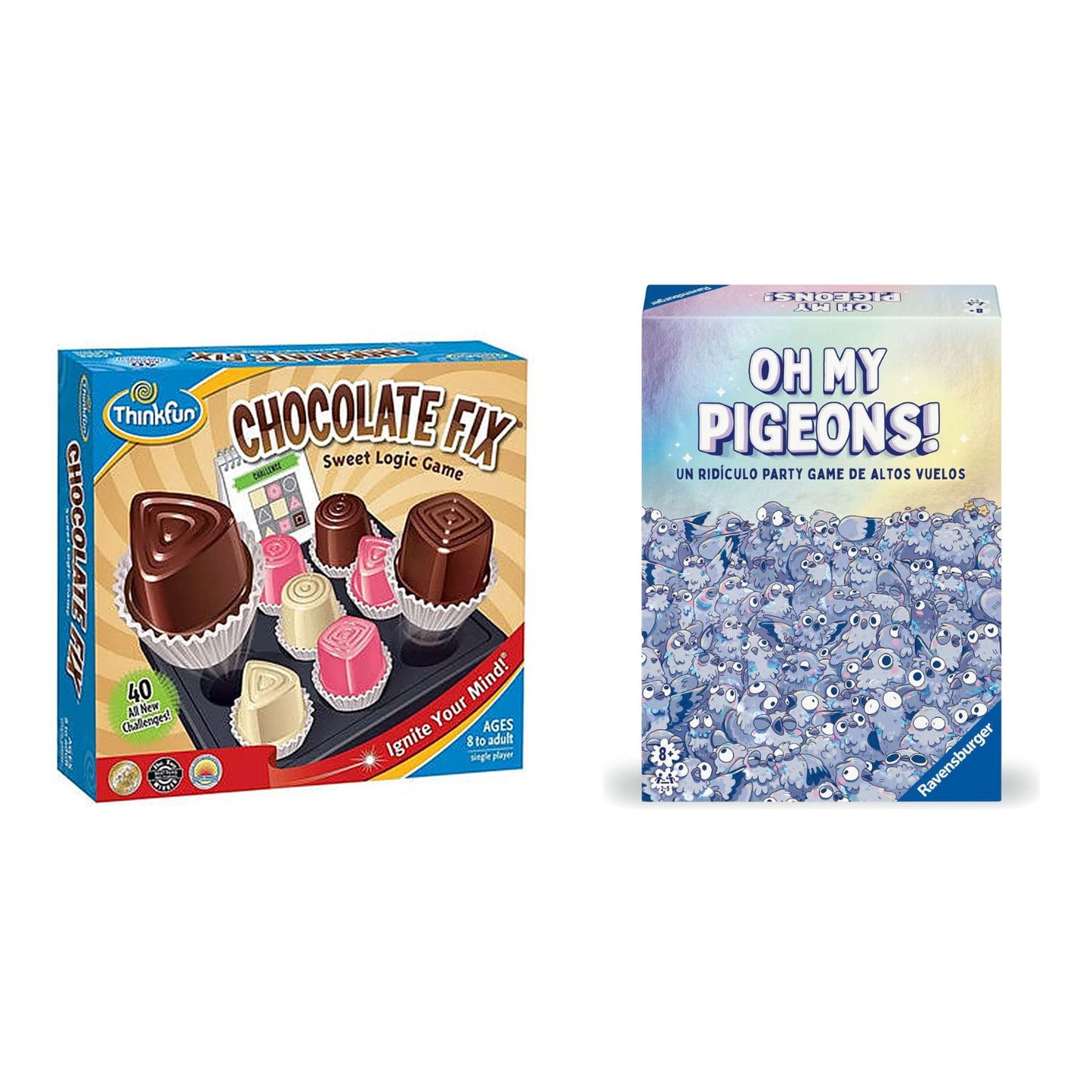 Pack Juegos de Ingenio ThinkFun · Chocolate Fix + Oh My Pigeons!
