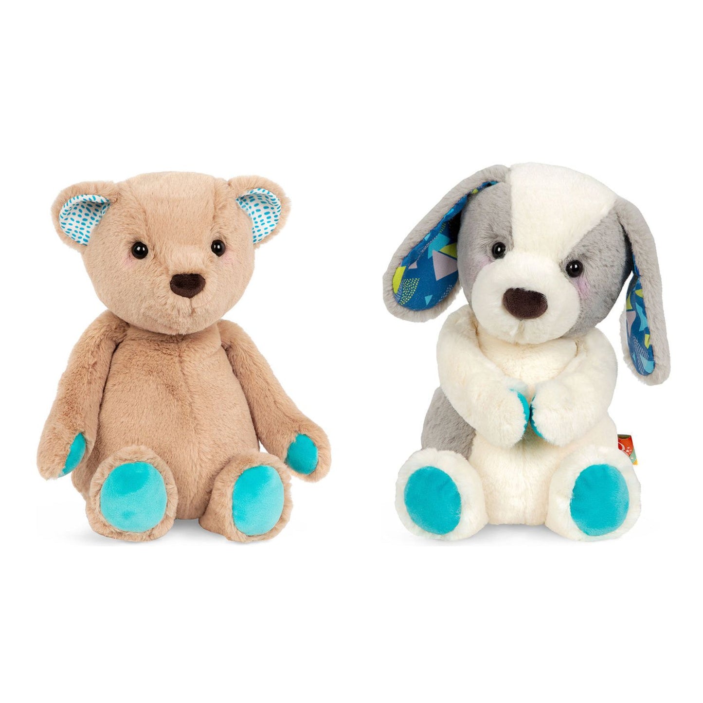 Pack Peluches B. Toys · Oso Cara Mellow + Perro Candy
