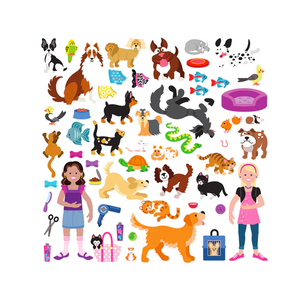 Puffy stickers reutilizables - Mascotas