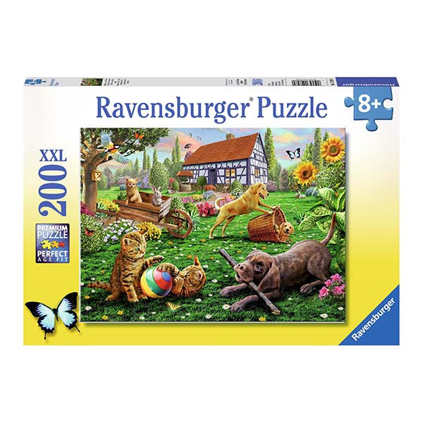 Puzzle XXL Jugando en el jardín - 200 piezas