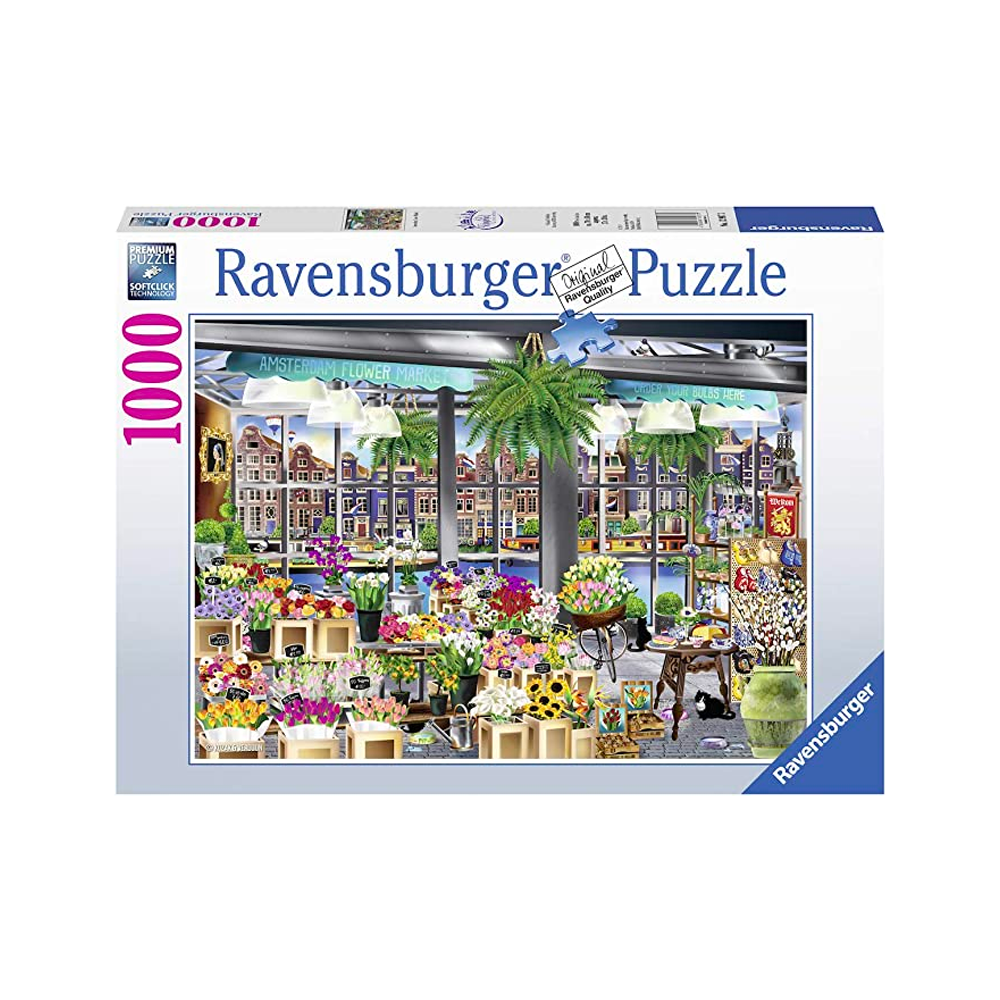 Puzzle Tienda de flores Amsterdam - 1000 piezas