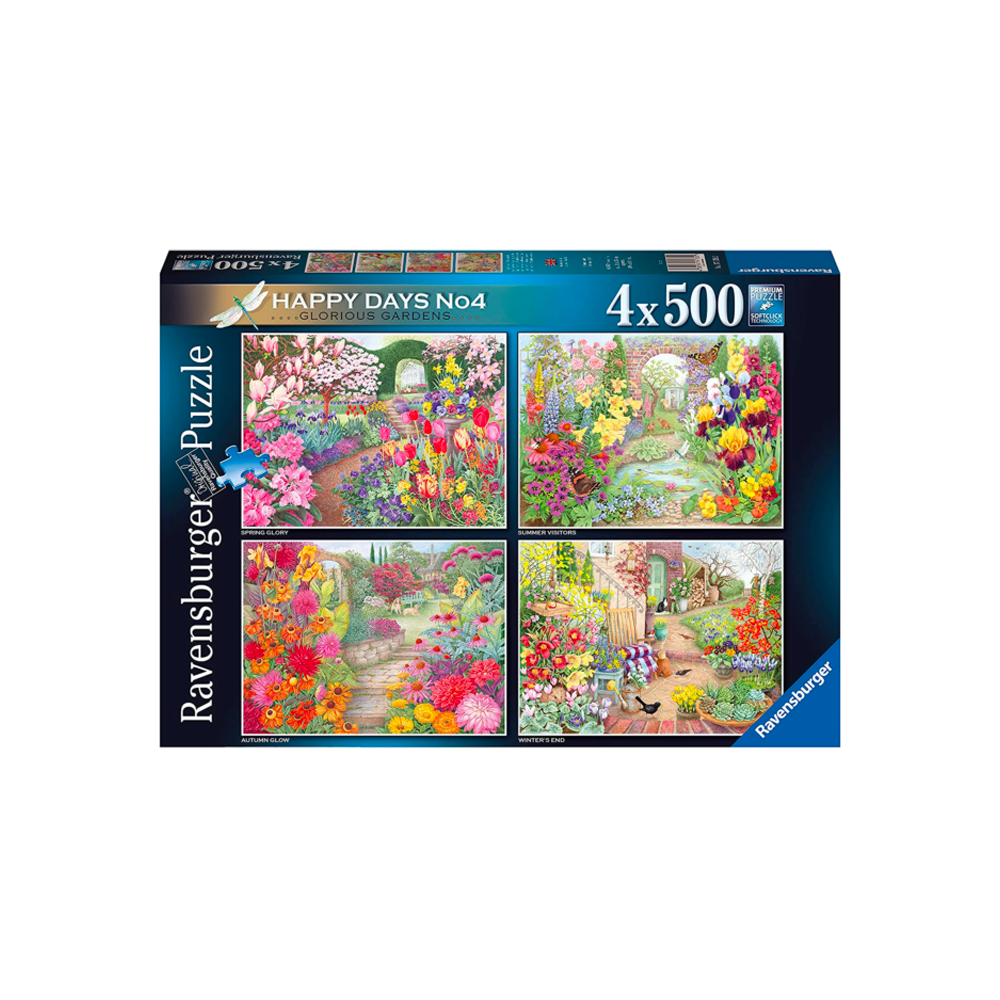 Puzzle Días felices Jardines Gloriosos - 4x500 piezas