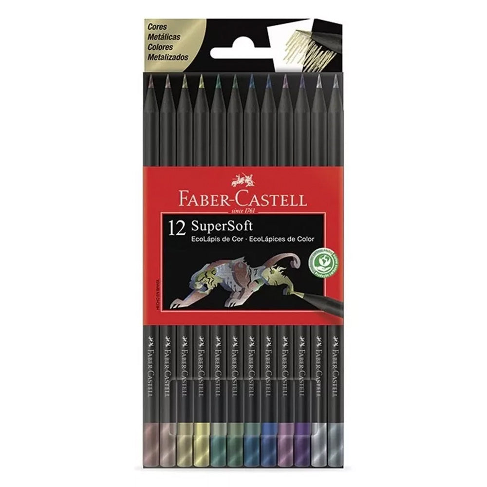 Lápices de colores Supersoft Metálicos - 12 unidades