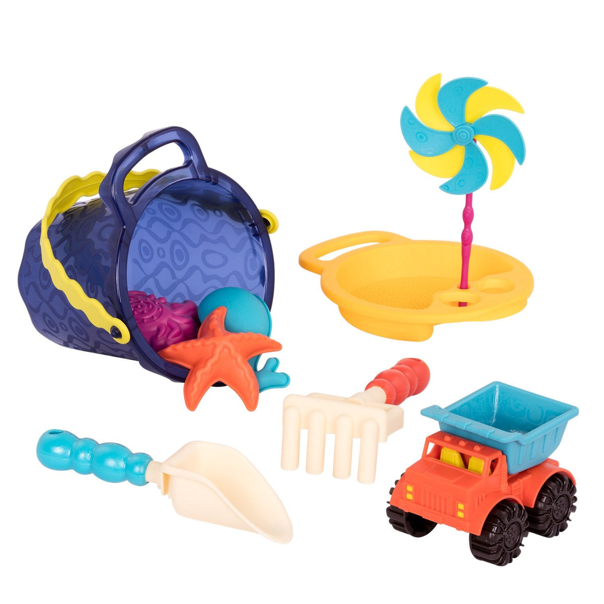 Set de playa con balde y accesorios - Azul marino