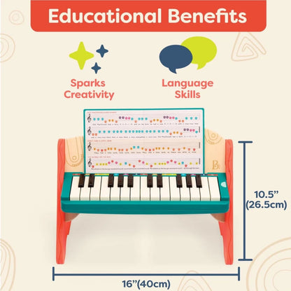 Piano De Madera Para Niños - Con Libro De Canciones