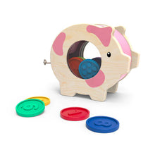 Chanchito Alcancía De Madera - Con Monedas