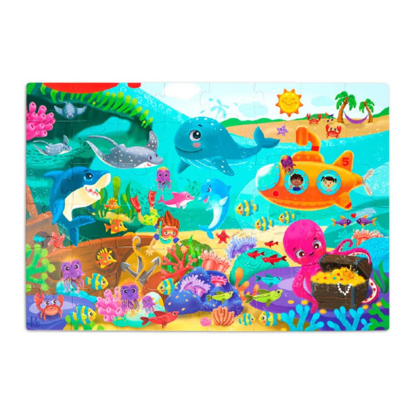 Puzzle Gigante De Piso - Bajo El Mar 48 Piezas