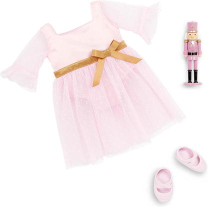 Muñeca Natasha Our Generation con vestido rosa y Cascanueces - 46 cm