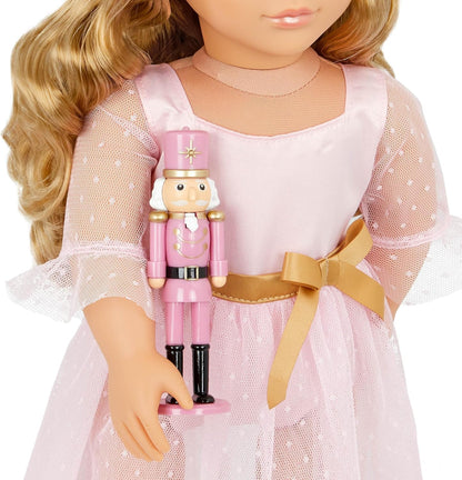 Muñeca Natasha Our Generation con vestido rosa y Cascanueces - 46 cm