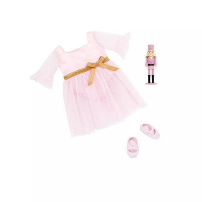 Muñeca Natasha con vestido rosa y Cascanueces