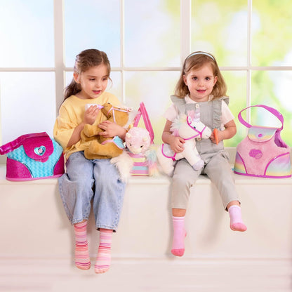 Unicornio brillante con bolso arcoíris