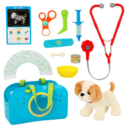 Set veterinario con perrito de peluche