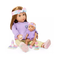 Muñecas hermanas Tory y Riley con accesorios de bebé
