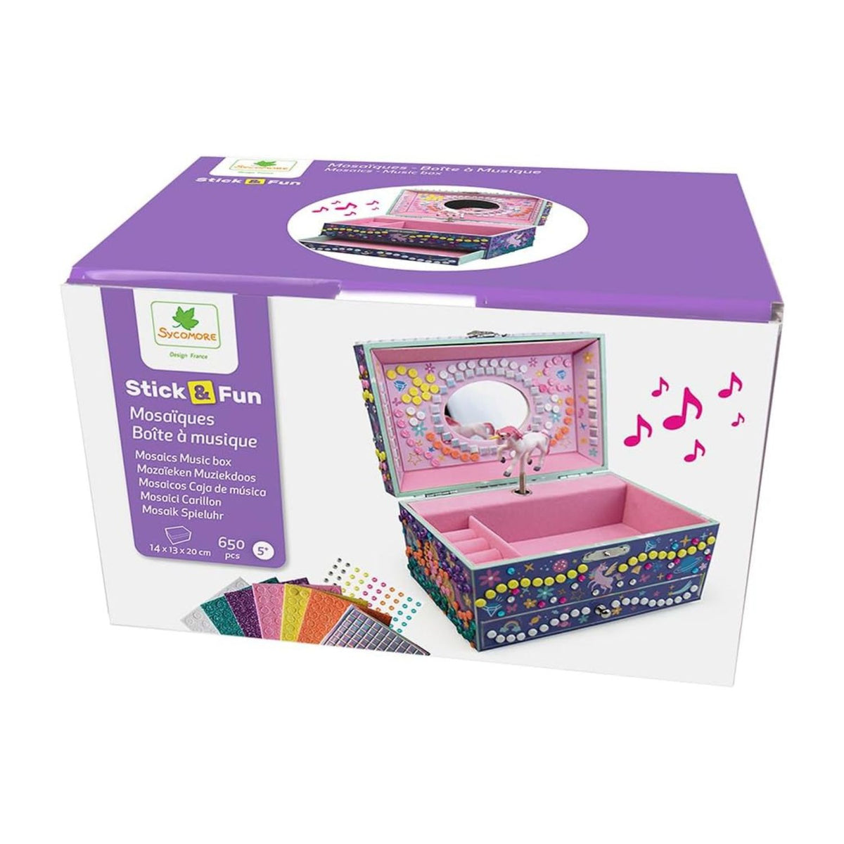 Joyero Musical Mosaico 3D - Unicornio