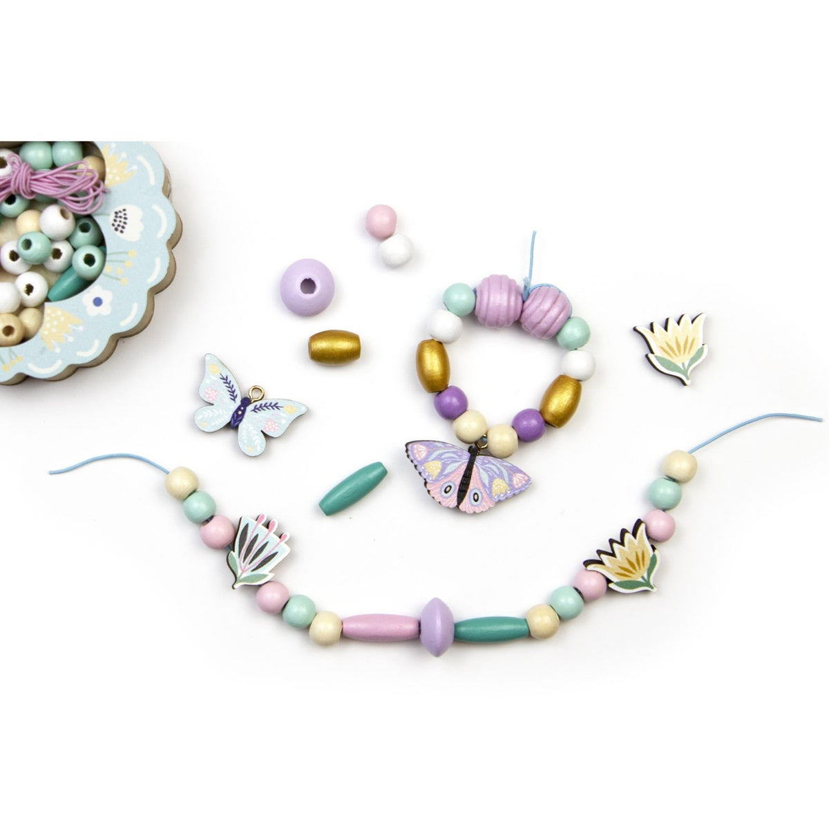 Set Cuentas de Madera - Mariposas