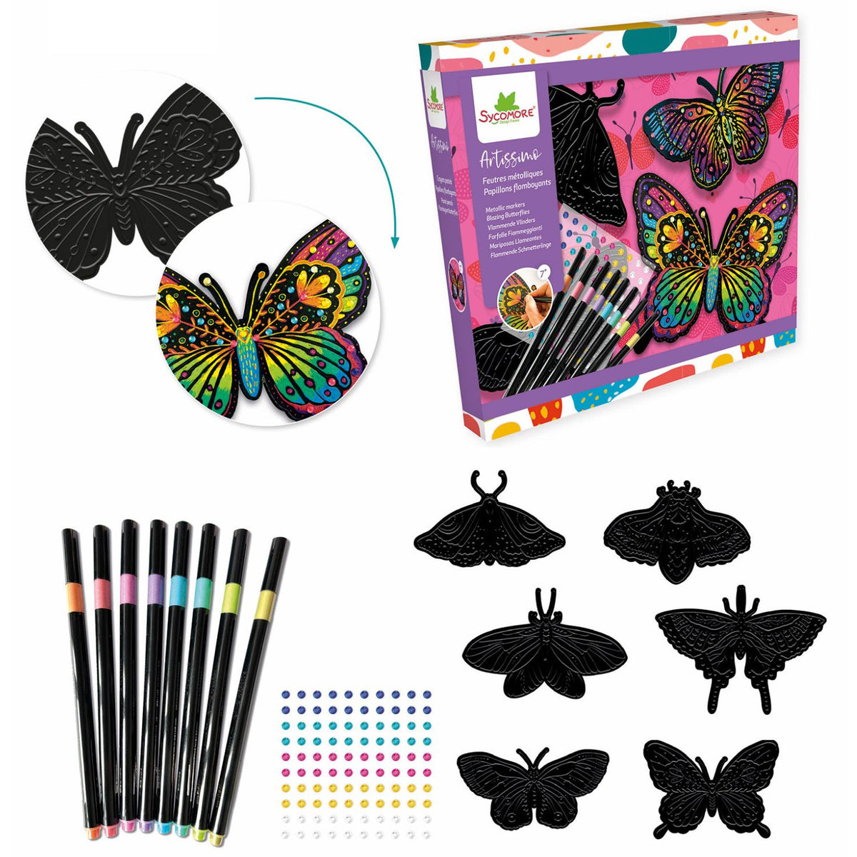 Set Arte Lápices de Colores - Mariposas