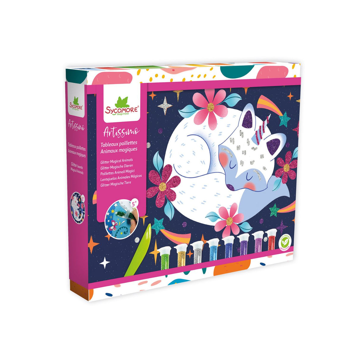 Set Arte Láminas Glitter - Animales Mágicos