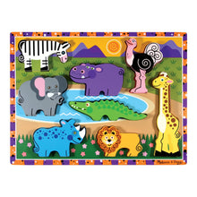 Puzzle Encaje De Madera 3D Chunky - Animales De Safari