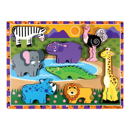 Puzzle Encaje De Madera 3D Chunky - Animales De Safari