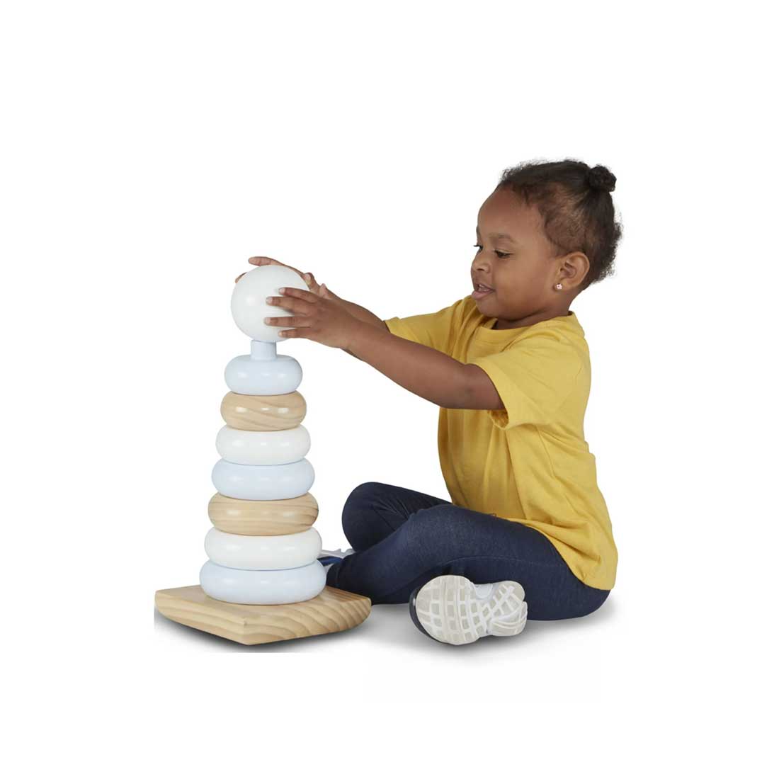 Anillos de madera para apilar - Set Jumbo natural