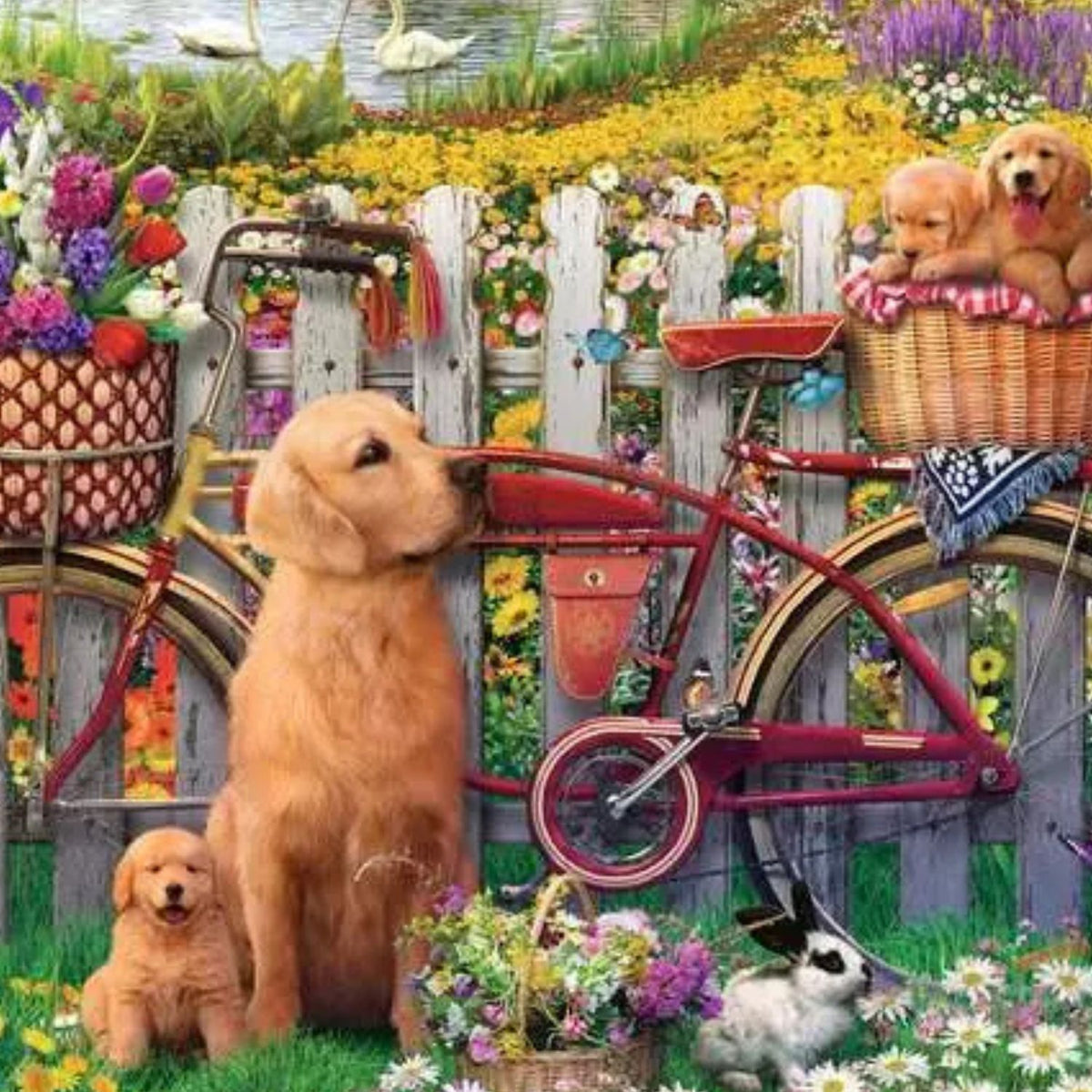Puzzle Perritos en el Jardín - 500 piezas