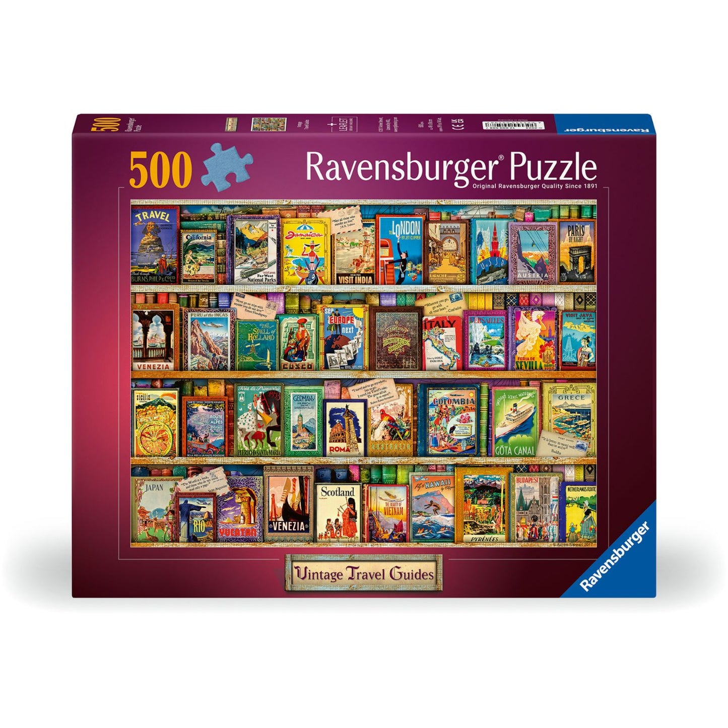 Puzzle 500 Piezas Guías de Viaje Vintage
